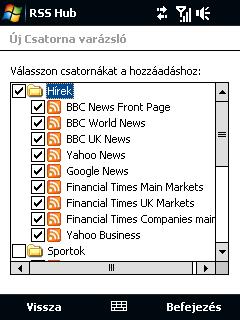 172 Internet 8.8 RSS Hub használata Az RSS Hub egy RSS olvasó, amely lehetvőé teszi, hogy mindig naprakész legyen a legfrissebb internetes hírekkel.