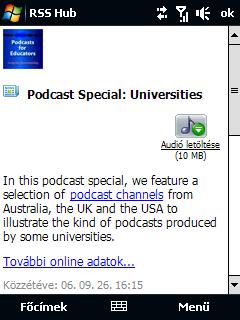 176 Internet Hírek összefoglalásának megtekintése Érintse meg a címsort a címsor listában a hírek összegzésének megjelenítésére.