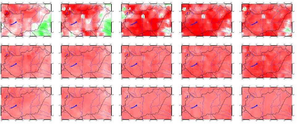 Gyökér-zóna talajnedvesség évszakos változékonysága 212-ben (AnoWG2 (modellekből) és AnoSWI1