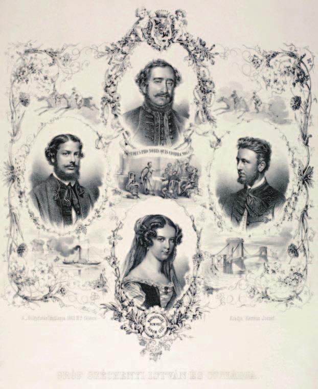 Gróf Széchenyi István (1791 1860) és felesége, Seilern Crescence (1799 1875) gyermekeikkel, Bélával (1837 1918) és Ödönnel (1839 1922). Pesky Ede litográfiája.