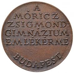 A Móricz Zsigmond Gimnázium Emlékérme Budapest öntött Br érem (102mm) T:1-Hungary 1993.