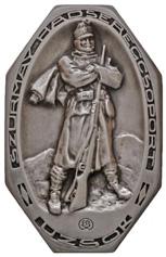 Levente Badge of Honour gilt, enamelled copper alloy button badge (25x21mm) + Levente