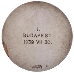 gravírozással és BN Budapest Döbrentei u. 2. gyártói jelzéssel (43,12g/53mm) T:2 ph.hungary 1939.