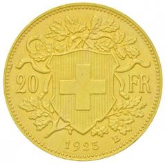 Svájc 1925B 20Fr Au Helvetia Bern (6,44g/0.