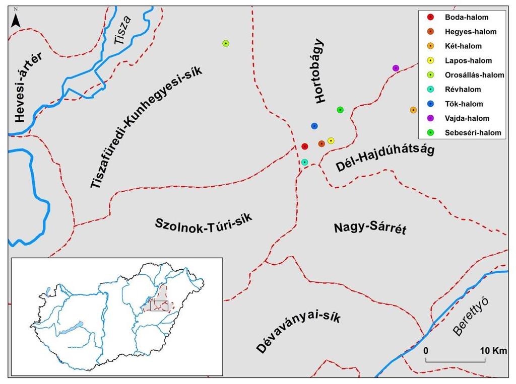 63 Mintaterület Vizsgálataink helyszínéül a Hortobágy legdélebbi pusztáját, Ágota-pusztát választottuk, amely részben fokozottan védett terület.