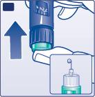 G Az injekció beadása előtt mindig ellenőrizze, hogy egy csepp megjelenik-e a tű hegyén. Ezzel meggyőződik arról, hogy az inzulin áramlása biztosított.