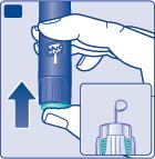 H Az injekció beadása előtt mindig ellenőrizze, hogy egy csepp megjelenik-e a tű hegyén. Ezzel meggyőződik arról, hogy az inzulin áramlása biztosított.