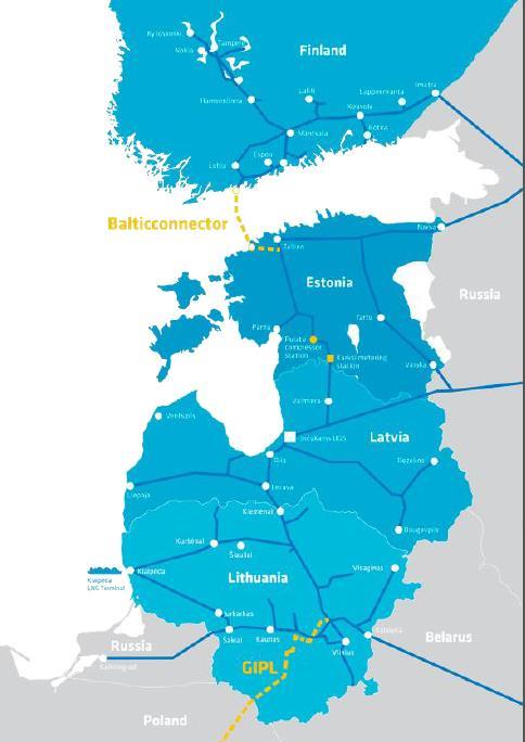 KELETI FOLYOSÓ: FINNORSZÁGTÓL GÖRÖGORSZÁGIG A PIACOK ÖSSZEKAPCSOLÁSA ÚJ GÁZVEZETÉKEKEN KERESZTÜL KELETI FOLYOSÓ Finnország és a Balti államok eddig egymástól elszigetelt piacok voltak magas