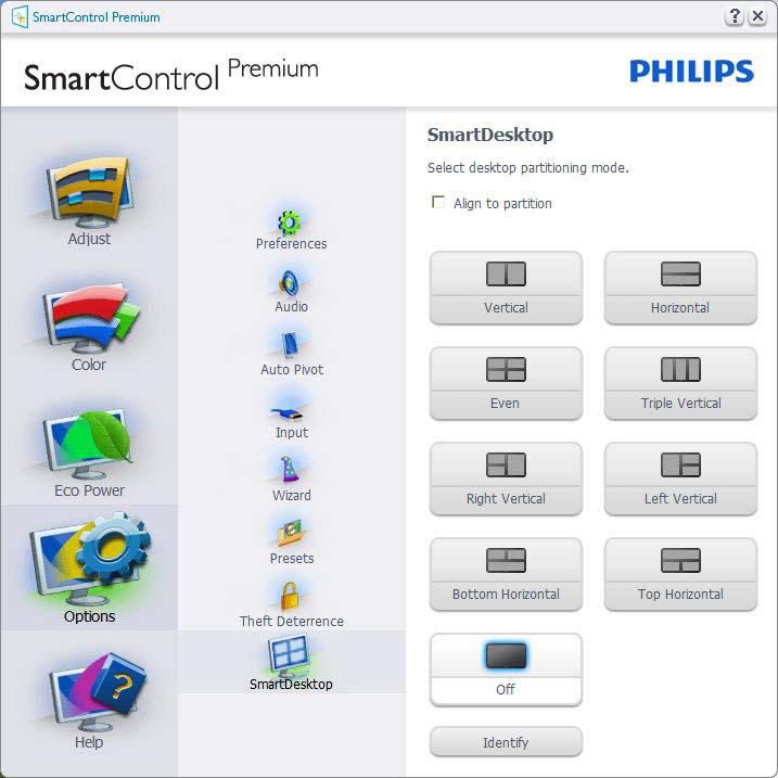 3. Képoptimalizálás 3.4 SmartDesktop útmutató SmartDesktop A SmartDesktop a SmartControl Premium-ban található.