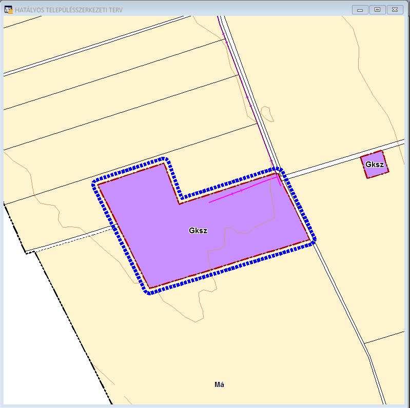 hatályos településszerkezeti terv Szabályozási terv A hatályos szabályozási terv a tervezési területet Gksz-1 jelű építési övezetbe sorolja.