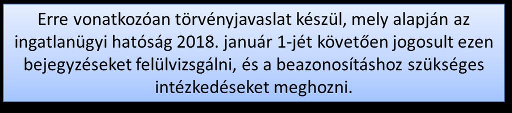 Adathiányos tulajdonjog bejegyzések Adathiányos bejegyzések: Ahol a személyi azonosító jel, és legalább egy