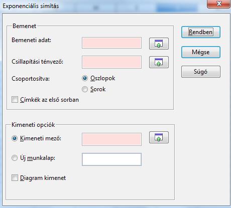 Előkészítés Írjuk be az adatokat az EuroOffice egyik munkafüzetébe. Az adatok lehetnek akár sorokban, akár oszlopokban. Exponenciális simítás 1.