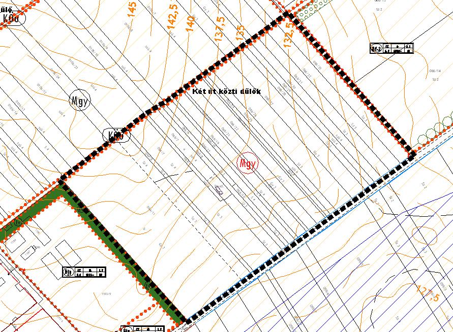terület - gyümölcsös (Mgy) övezetbe kerül át. A terület jelenleg mezőgazdasági farmterület övezeti besorolású, mely lehetővé teszi a nagyüzemi állattartást.