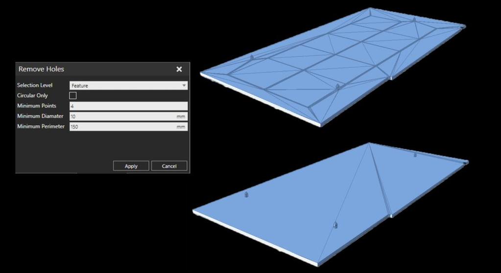 GEOMETRIÁK EGYSZERŰSÍTÉSE Geometria egyszerűsítéséhez, a szimuláció minőségének