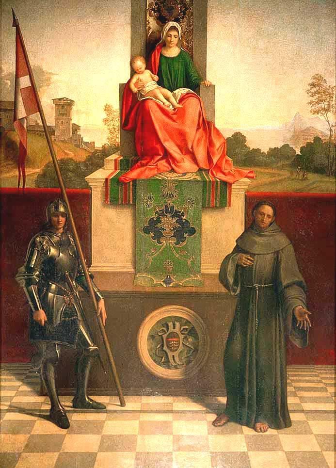 Giorgione Oltárkép a Dómban Madonna a gyermekkel, Szent Ferenc és