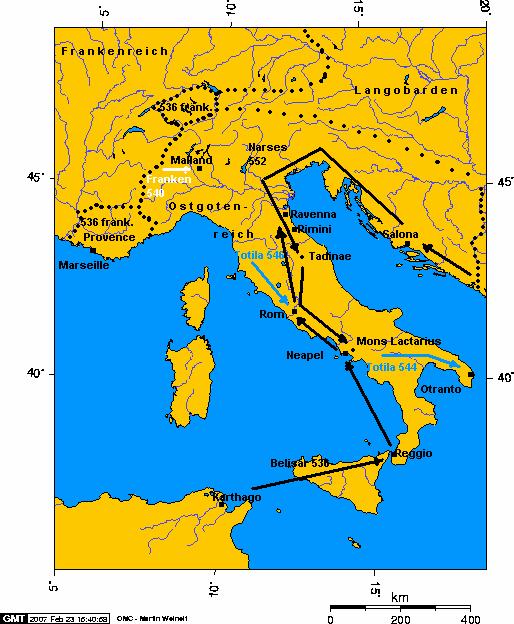 A gót háborúk (535 554) Totila és