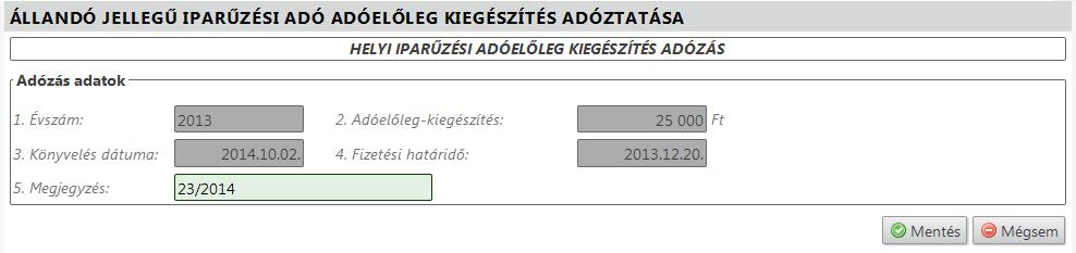 4. Amennyiben az adózói törzs összerendelés rendben, akkor azt pipával be kell jelölni: 5. Ezt követően sor kerül a bevallásban szereplő adóelőleg-kiegészítés berögzítésre: 6. A III.