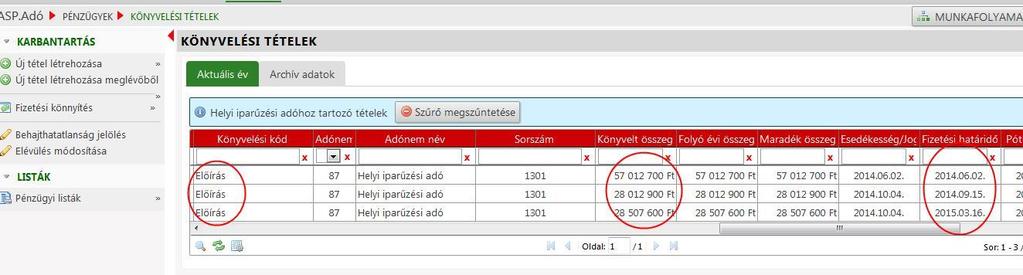 Bal oldali menüből a Könyvelési tételekre kattintunk. 19.