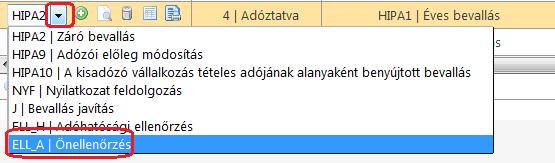 III. Önellenőrzés rögzítése A példa szerint az adózó a 2015. éves bevallására önellenőrzést nyújt be, mely során a Htv. szerinti adóalap 30.000.000 Ft-ról 25.000.000 Ft-ra csökken.