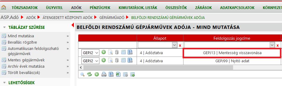 Az adózás adatok alatt megtekinthető a teljes bevallás. Az adózás adatok jóváhagyása a gombbal történik.