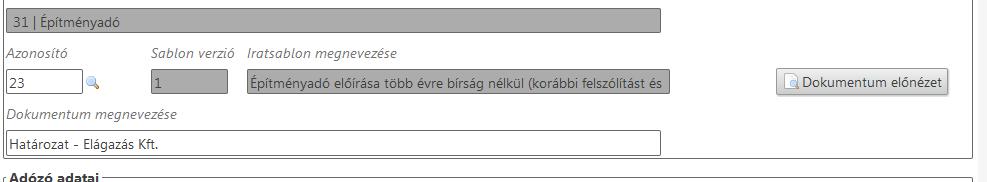 A Dokumentum előnézet gombra kattintva megtekinthetjük a kiküldendő iratot, ha megfelel,