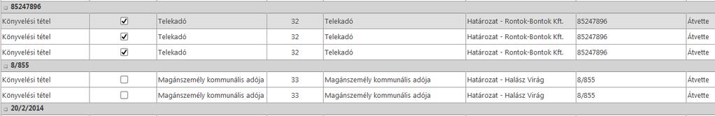 21. Az átvételi adatok feldolgozása után a tétel véglegesítése