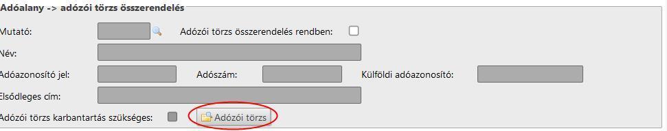 5. A bejelentkezés alapján az adóalany blokk adatait rögzítjük. 6.