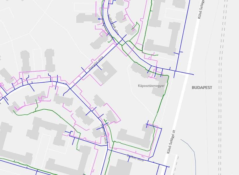 2.2. INGATLANOK MEGKÖZELÍTÉSE ÉS INFRASTRUKTÚRÁJA A tömböt környező közterületek kiépítettek, róluk a tömbbelső megközelítése lehetséges.