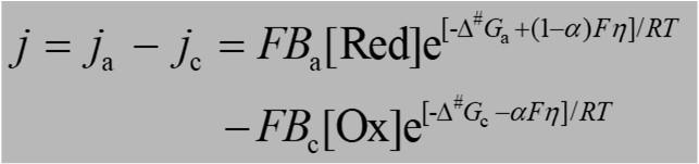 Ez a Butler Volmeregyenlet: 27 redukció-oxidáció aktiválási profiljai = 1 = 0 normál reakció profil 28 Abban az esetben, ha nincs túlfeszültség (η = 0), a képlet az árammentes E cell