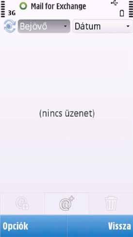 A Postafiók menüben a Tartomány mezôben a Nincs szöveg jelenik meg.
