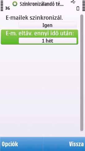 Szinkronizálandó elemek Megadhatja, hogy