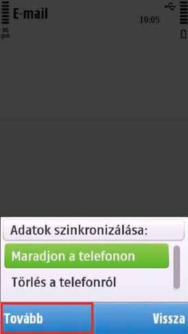 Ezután választhatja ki a szinkronizálandó adatokat, majd az adatok