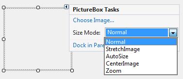 Tervezési időben - PictureBox Tulajdonságok: SizeMode: kezeli a kép elhelyezési módját.