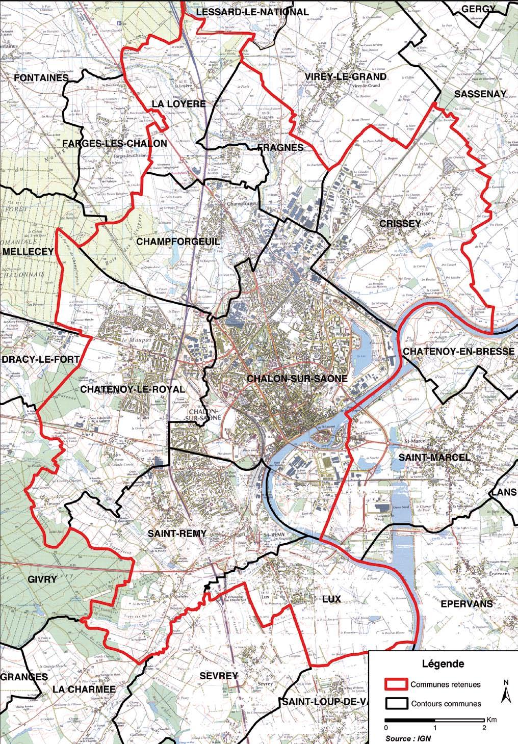 CARTE 1 COMMUNES RETENUES COMME ZONE D ÉTUDE Faisabilité d une évaluation de l impact