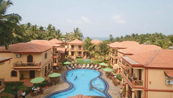 Resort Terra Paraiso Goa A szálloda Goa északi részén, a Calangute Beach szomszédságában épült.