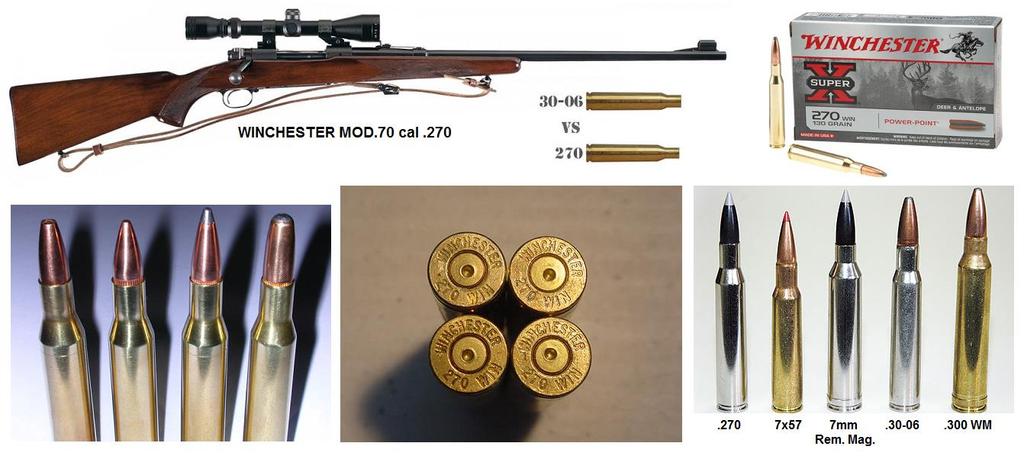 .270 Win. A.270 Win. tulajdonképpen a 7x64-es amerikai megfelelője, minimális eltéréssel. A lőszert 1925-ben vezette be a Winchester cég, valójában egy.
