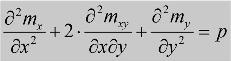 Lemezegyenlet A p(x,y) teherrel terhelt lemez egy