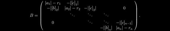 Tétel Legyen az intervallummátrix tridiagonális, és tegyük fel, hogy Továbbá tegyük fel, hogy Ekkor a Gauss-elimináció elvégezhető Bizonyítás: Írjuk fel az előző tételbeli intervallummátrixra sor- és