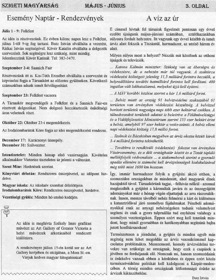 SZIGETI MA6 Y'ARSÁ6 MÁJUS - JÚNIUS S.OLDAL Esemény Naptár - Rendezvények A víz az úr Jűt t - 9: FoUdcsl E ámmd hh1uk fd lánainl fil)dmél - 'I> Md ezdou Ujdip.ok ~m-júru11s.1 súmitwl.
