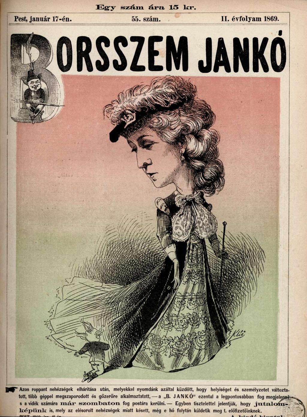 Egy szám ára IS kr. Pest, január 17-én. 55. szám. II. évfolyam 1869.