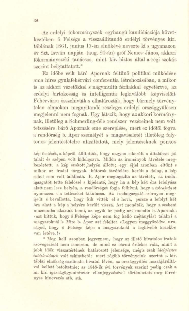 Az l'11h'lyi főkormlíllyhzck l'gylllulglí kiuldidácziója köw:t kt!zh!bt:u I) Fclsl gc ll. \'js.;;zuiillitnll<16 crdelyi t.orninyes kir. tablánuk Irlljl.