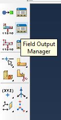 Következő lépésként kattunksunk a Field Output Manager ikonjára. a megjelenő Field Output Requests Manager ablakban kattintsunk az Edit gombra.