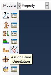 5. Keresztmetszet orientációjának megadása: Végül adjuk meg a keresztmetszet profiljának orientációját az Assign Beam Orientation paranccsal.