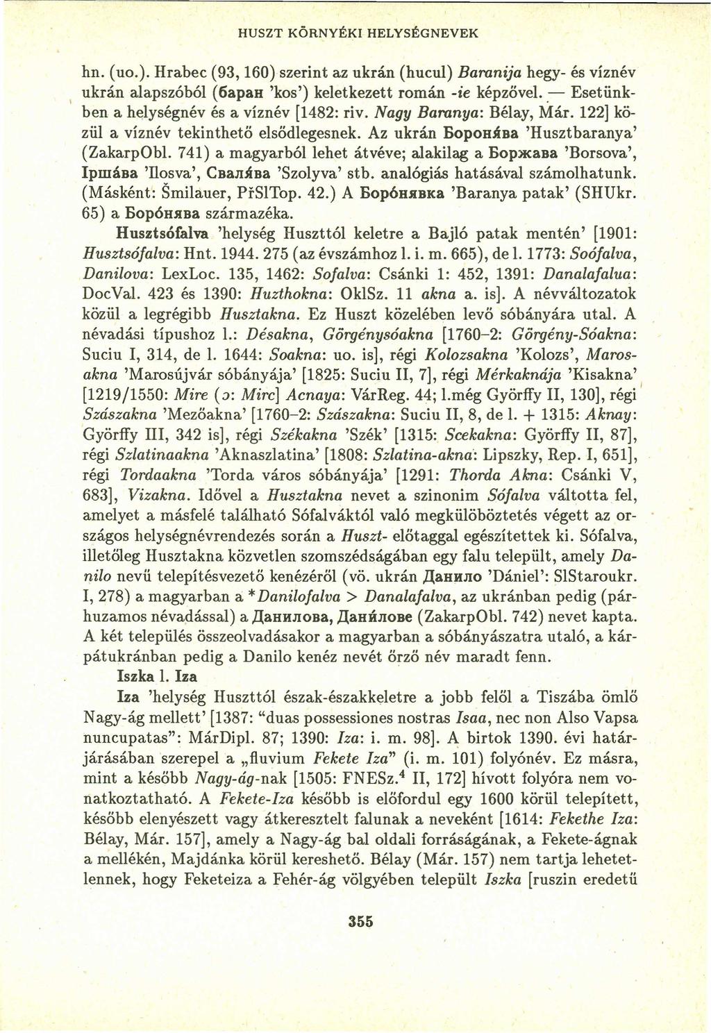 hn. (UO.).Hrabec (93, 160) szerint az ukrán (hucul)fedcbazyxwvutsrqponmlkjihgfed Bamnija hegy- és víznév, ukrán alapszóból (öapan 'kos') keletkezett román - ie képzővel.