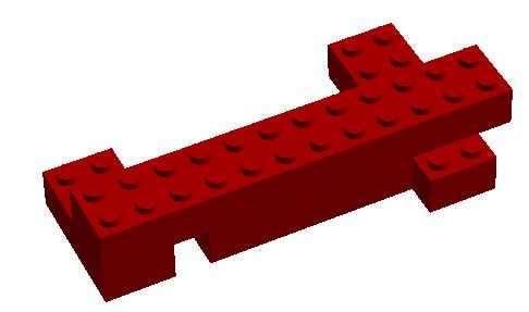 piros / sárga 1x6 építőkocka. 1. lépés 2.