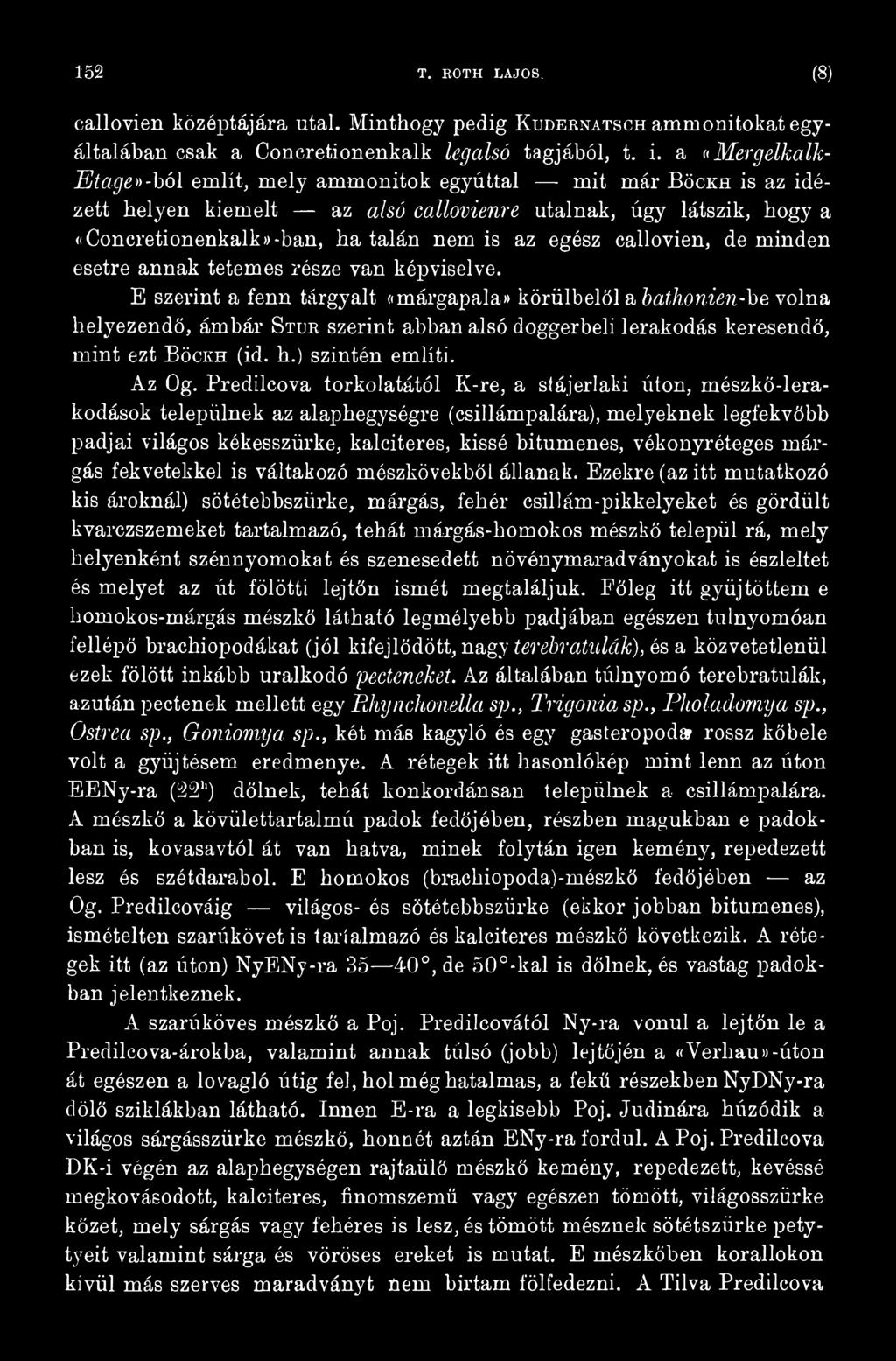 Predilcova torkolatától K-re, a stájerlaki úton, mészkő-lerakodások települnek az alapbegységre (csillámpalára), melyeknek legfekvőbb padjai világos kékesszürke, kalciteres, kissé bitumenes,