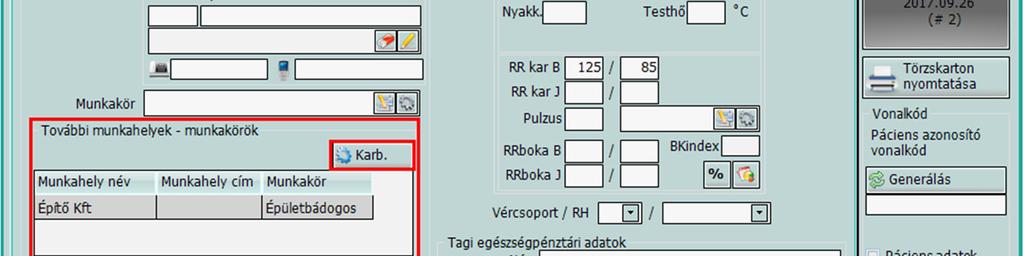 táppénzes adatok rögzítéséhez a 2.75.