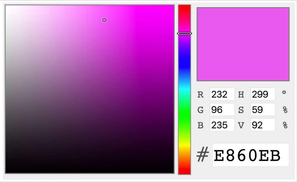 Színek kezelése 43 Színek kezelésének több módja van RGB megadás HEX megadás