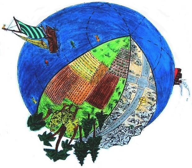 Biokapacitás: a Föld felszínének 22%-a biológiailag termékeny Földfelszín: 51 milliárd ha 9 mrd ha termékeny földterület - 4 mrd ha erdő - 5 mrd ha mezőgazdasági Óceán: 71% ebből: 4% termékeny 1,5