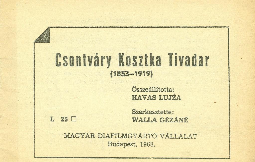 Csontvirr Kosztka Tivadar (1853-1919) Os.